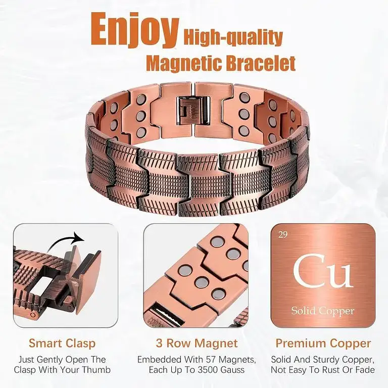 Copper magnetic bracelet Relieve fatigue and promote blood circulation