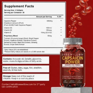 Barewillow Capsaicin Power Advanced 12-in-1 Formula