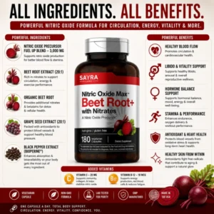 Sayra Labs Nitric Oxide Max Beet Root with Nitrates