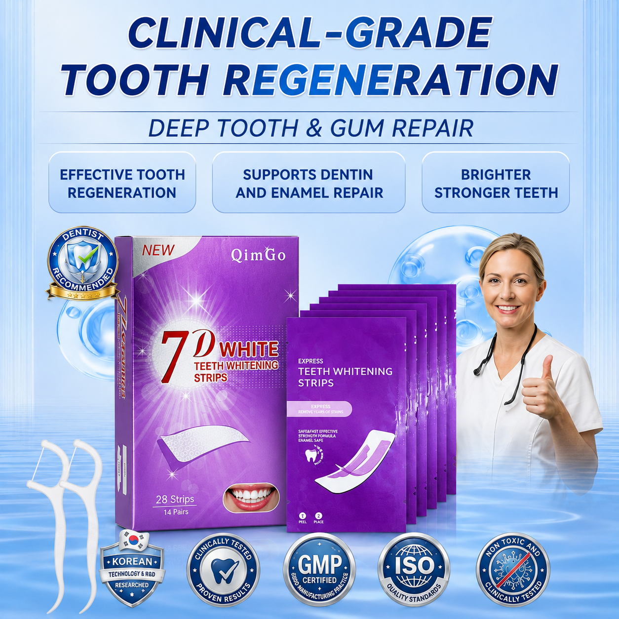 Rivoneed® Tideglusib Fast‑Dissolving Tooth & Gum Repair Oral Strips