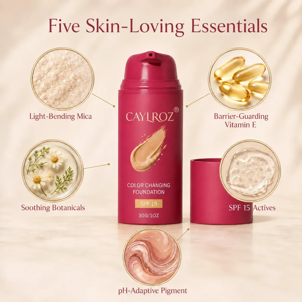 CAYLROZ Color Changing Foundation SPF 15